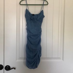 BRAND NEW Windsor Cinderella Blue bunched up shimmer dress